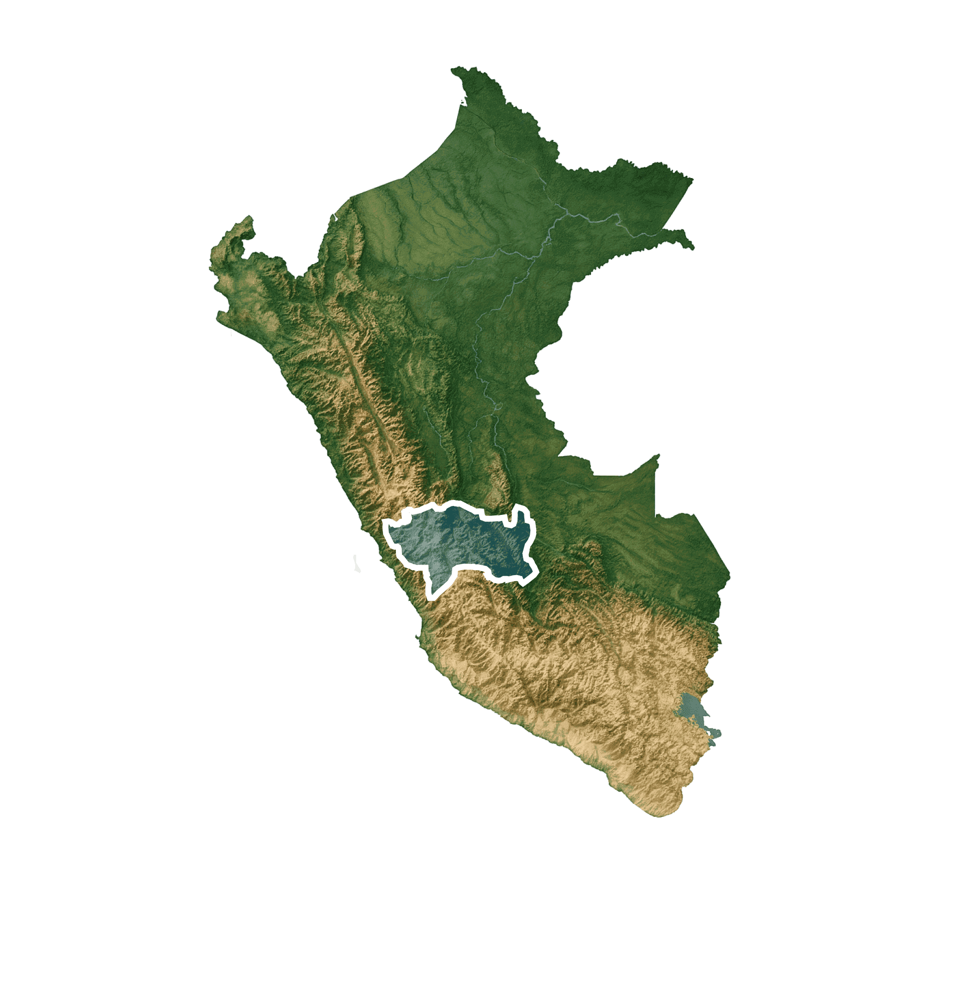Map of Peru highlighting the Madre Sierra concession in the Junín region